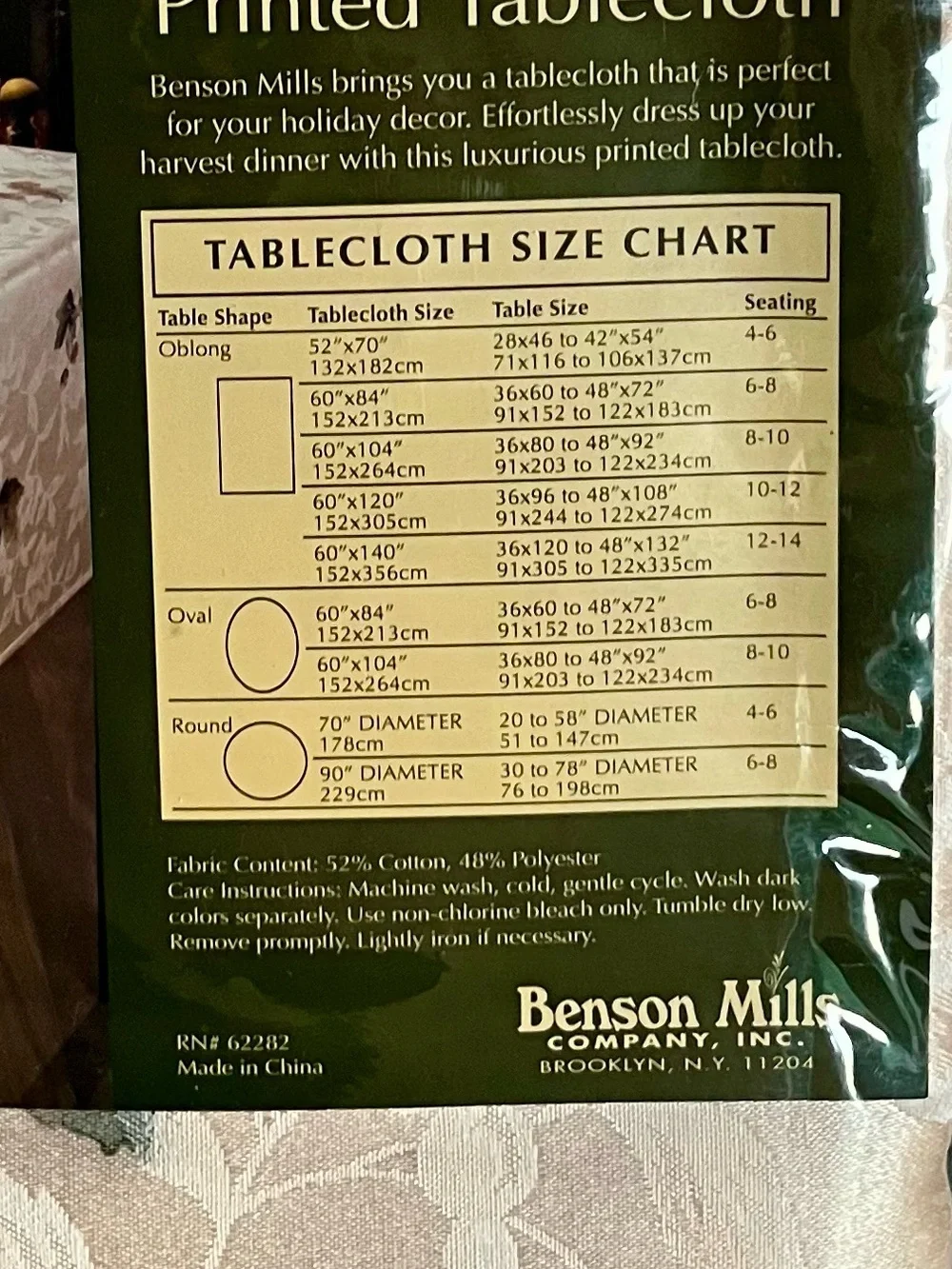 Benson Mills Jubilee Fall Thanksgiving Pumpkin Jacquard Fabric Tablecloth 60x84